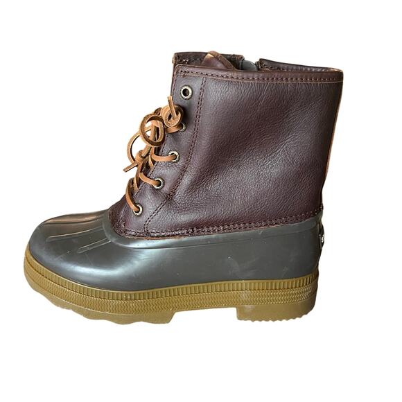 Saltwater 2.0 Duck Boot Lug Sole Women's 7.5 Leather Dark Brown Water Resistant - Picture 5 of 9
